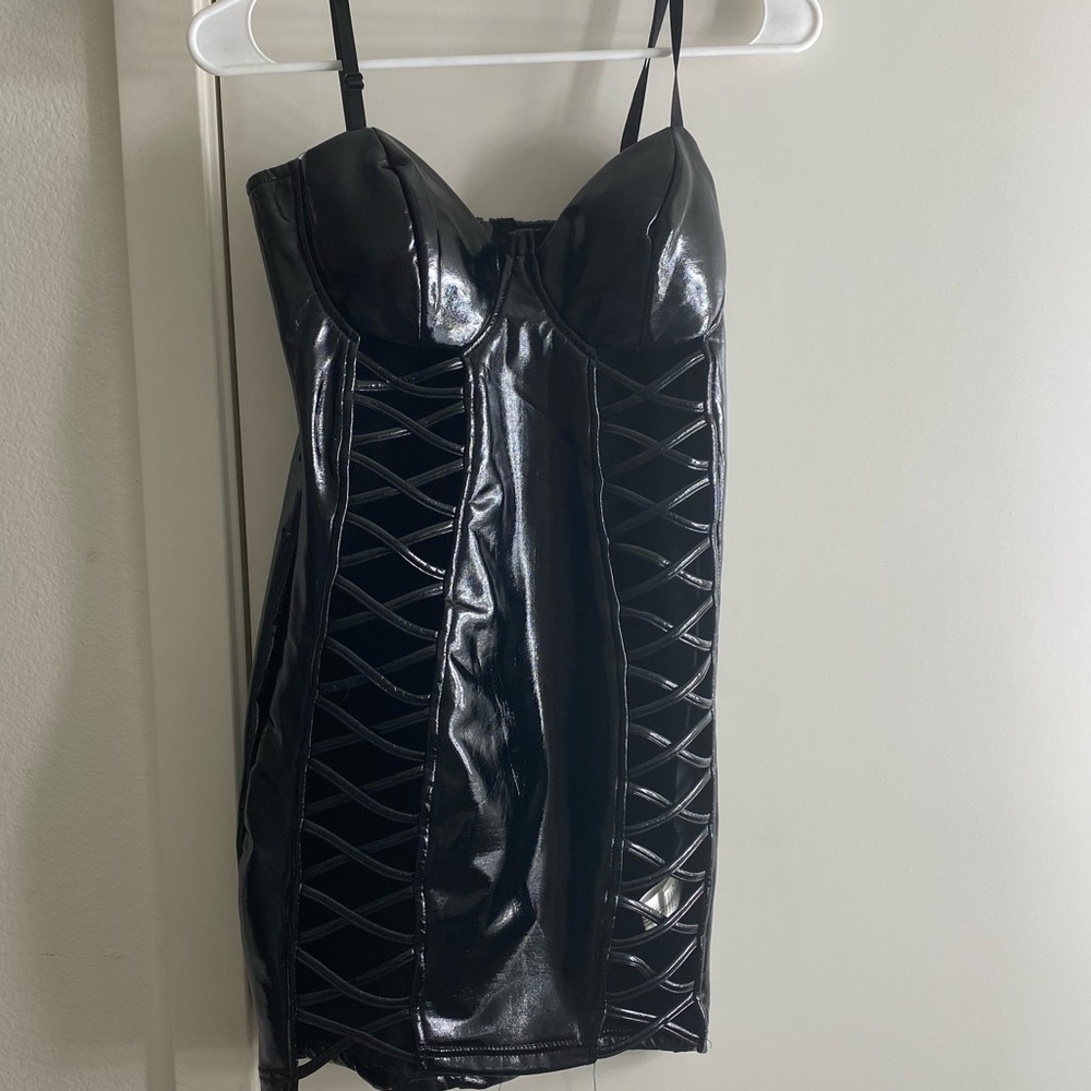 Leather Mini Dress - Picture 2 of 3